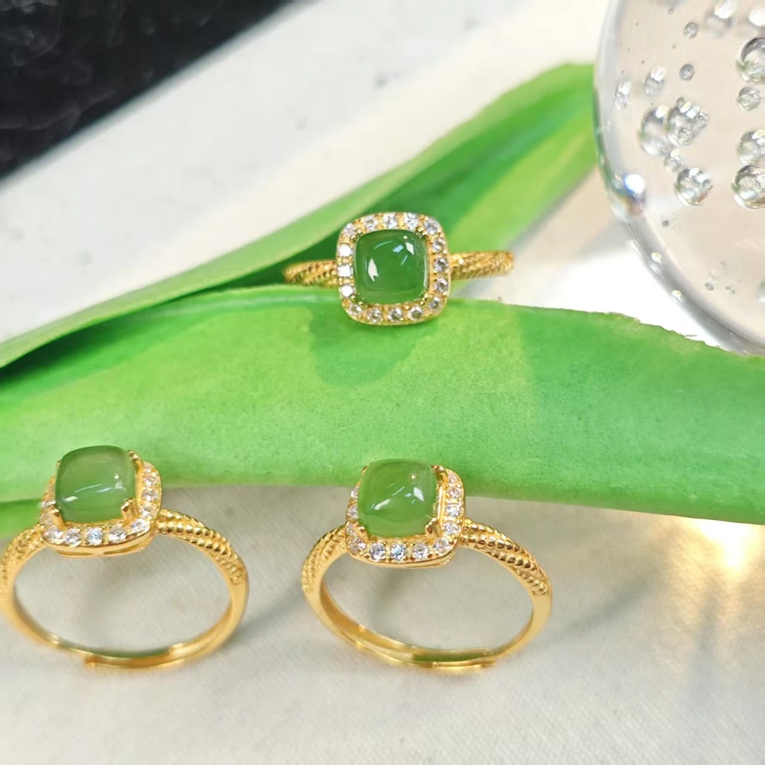 《人间富贵花》和田碧玉精品戒指（银）5+(多样发其一) MY88