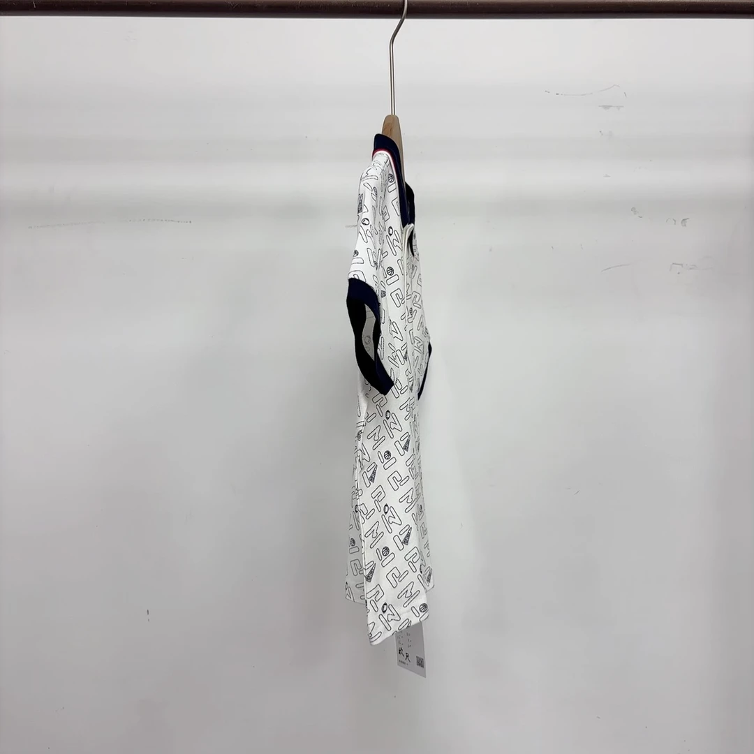 8067童短袖字母满印POLO领儿童短袖新款圆领时尚短袖