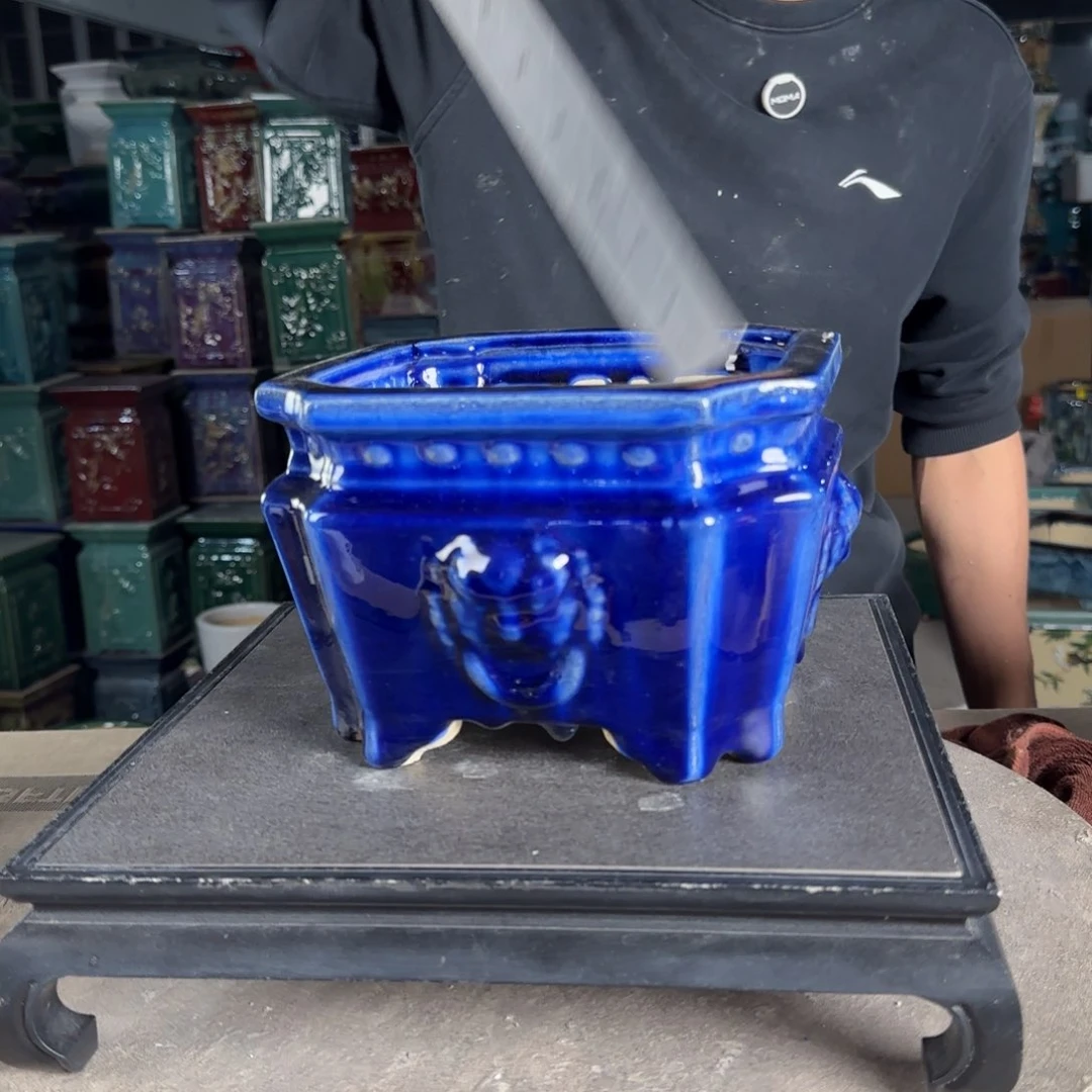 一风堂石湾花盆。高温裂微瑕