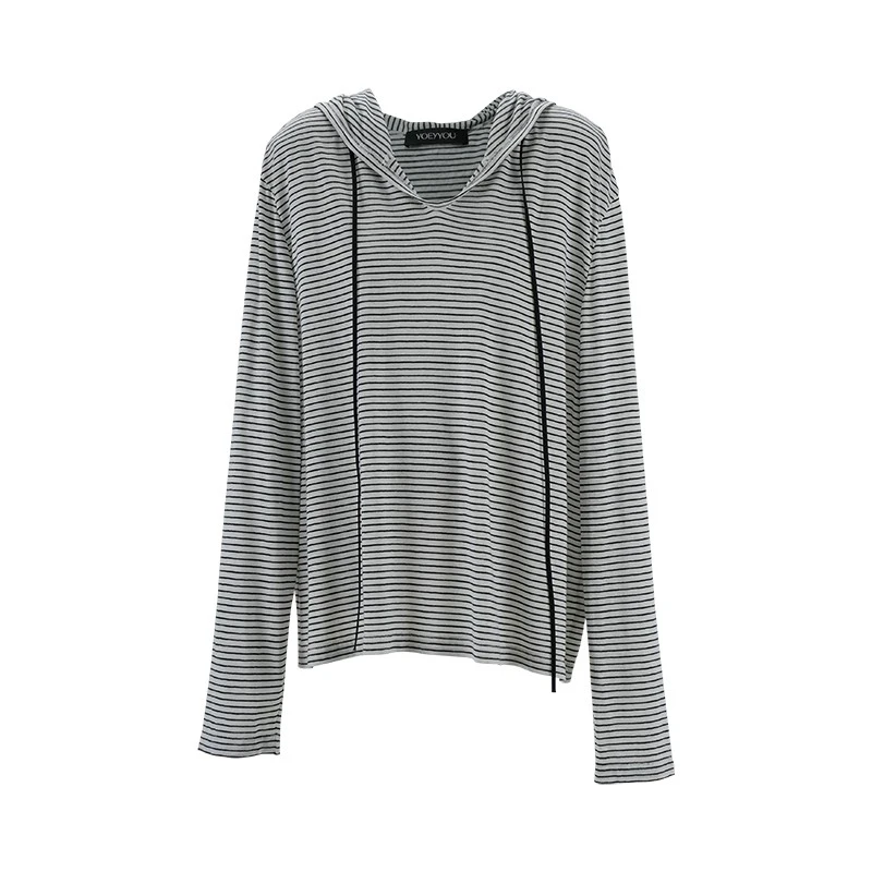 YOEYYOU 设计师品牌25春夏新品连帽宽松长袖上衣时尚休闲百搭女士