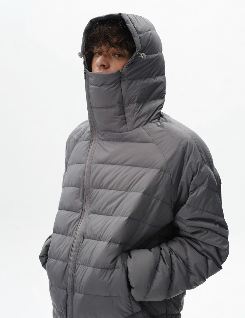 2025新款潮牌90白鸭绒排骨羽绒服连帽面罩设计防风保暖羽绒服男女