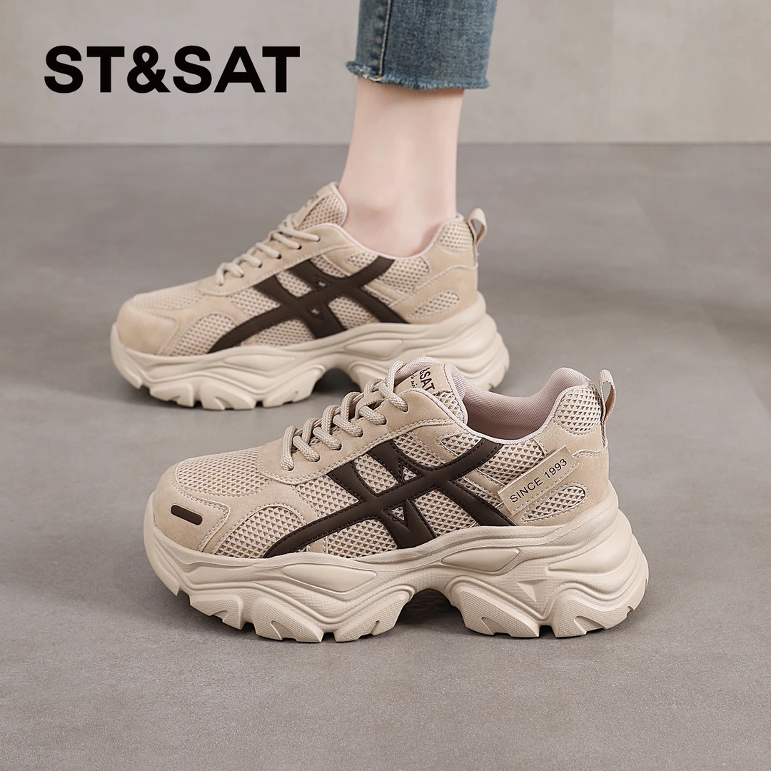 星期六增高老爹鞋女款2025新款秋季运动鞋休闲百搭厚底ins小白鞋