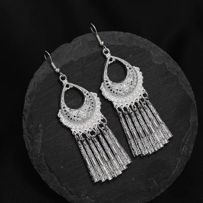 铜合金耳饰 气质时尚百搭复古古风小众长款中式民族风设计感076