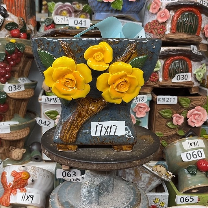 紫砂花盆粗陶材质多肉花盆