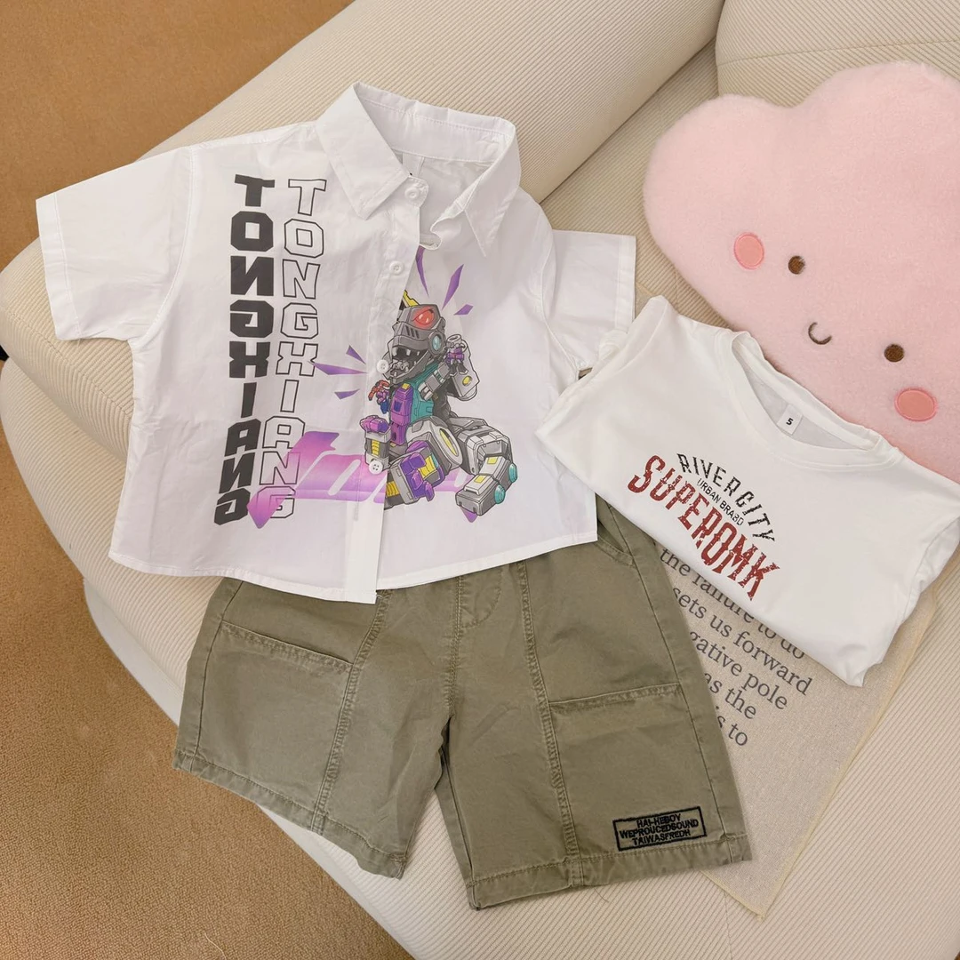 【新疆包邮】夏季新款机器恐龙三件套F233