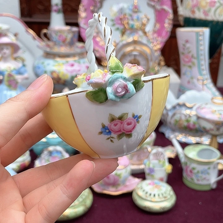 杯碟陶瓷摆件陶瓷