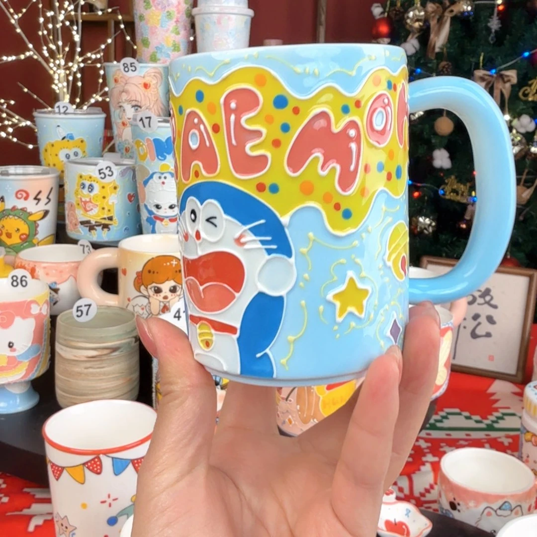 小***人陶景德镇手绘高温釉下彩玉泥