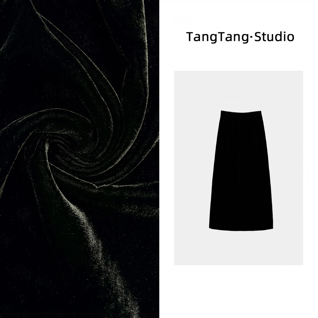 【TangTang·Studio】休闲百搭气质显瘦女装丝绒裙子-255533TT