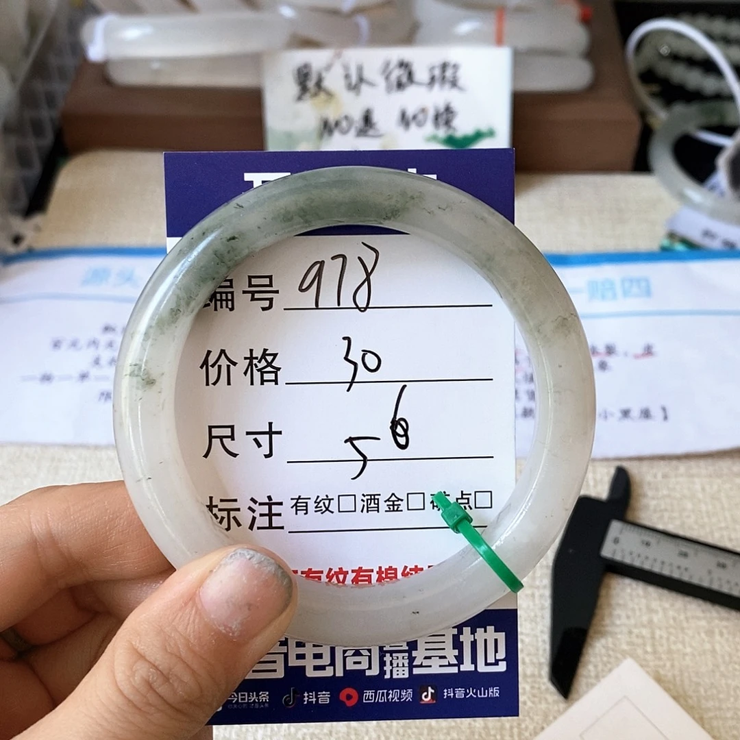石英质玉（天山翠）手镯未镶嵌978