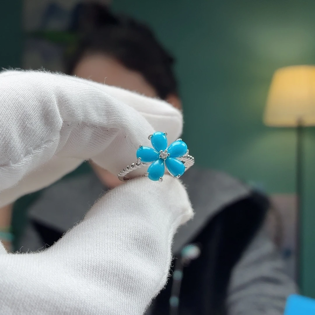 绿松石银S925镶嵌颈饰