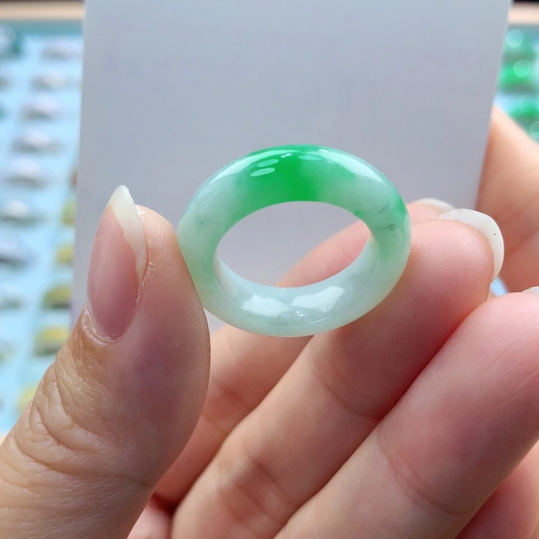 翡翠戒指未镶嵌蓝**—12圈