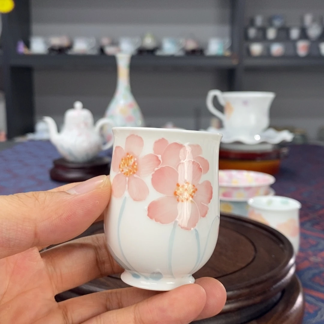 绿绒蒿釉下品茗杯