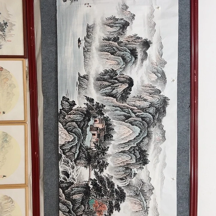国画手绘国画云峰千里秀
