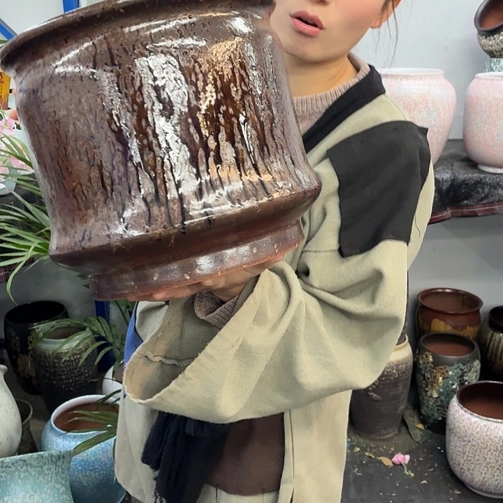 25×25 -粗陶花盆有孔-买买买