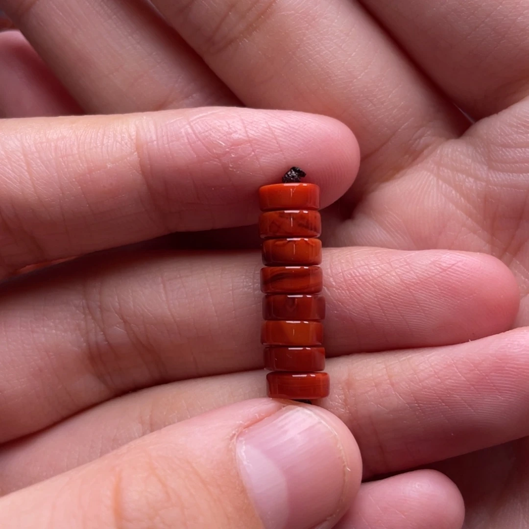 南红玛瑙未镶嵌珠宝奇石隔片7mm