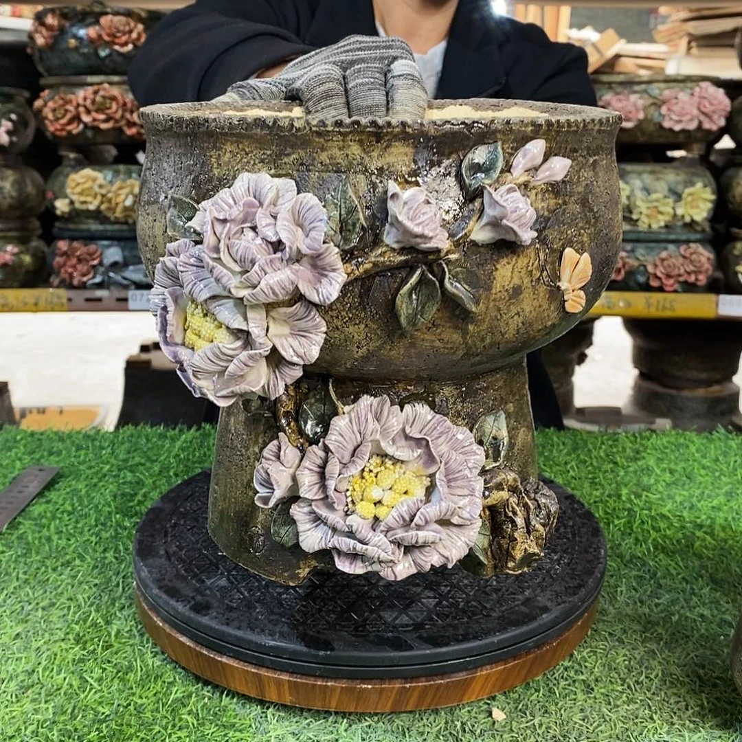 红陶青藤花器多肉花盆