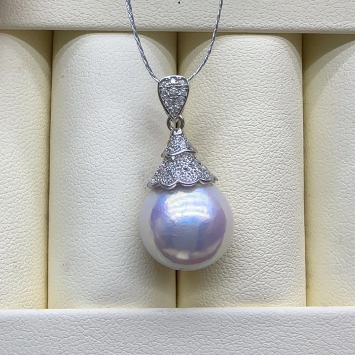 摆件淡水珍珠未镶嵌极光正圆13mm