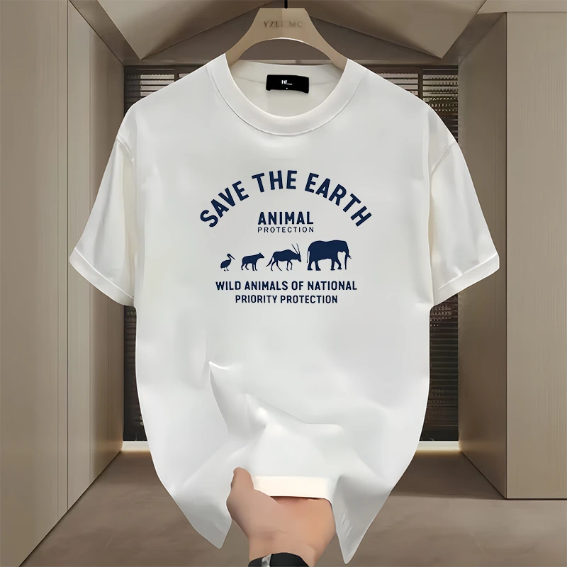 美式潮牌纯棉短袖T恤夏季新款青年男女款ins宽松印花圆领半袖T恤