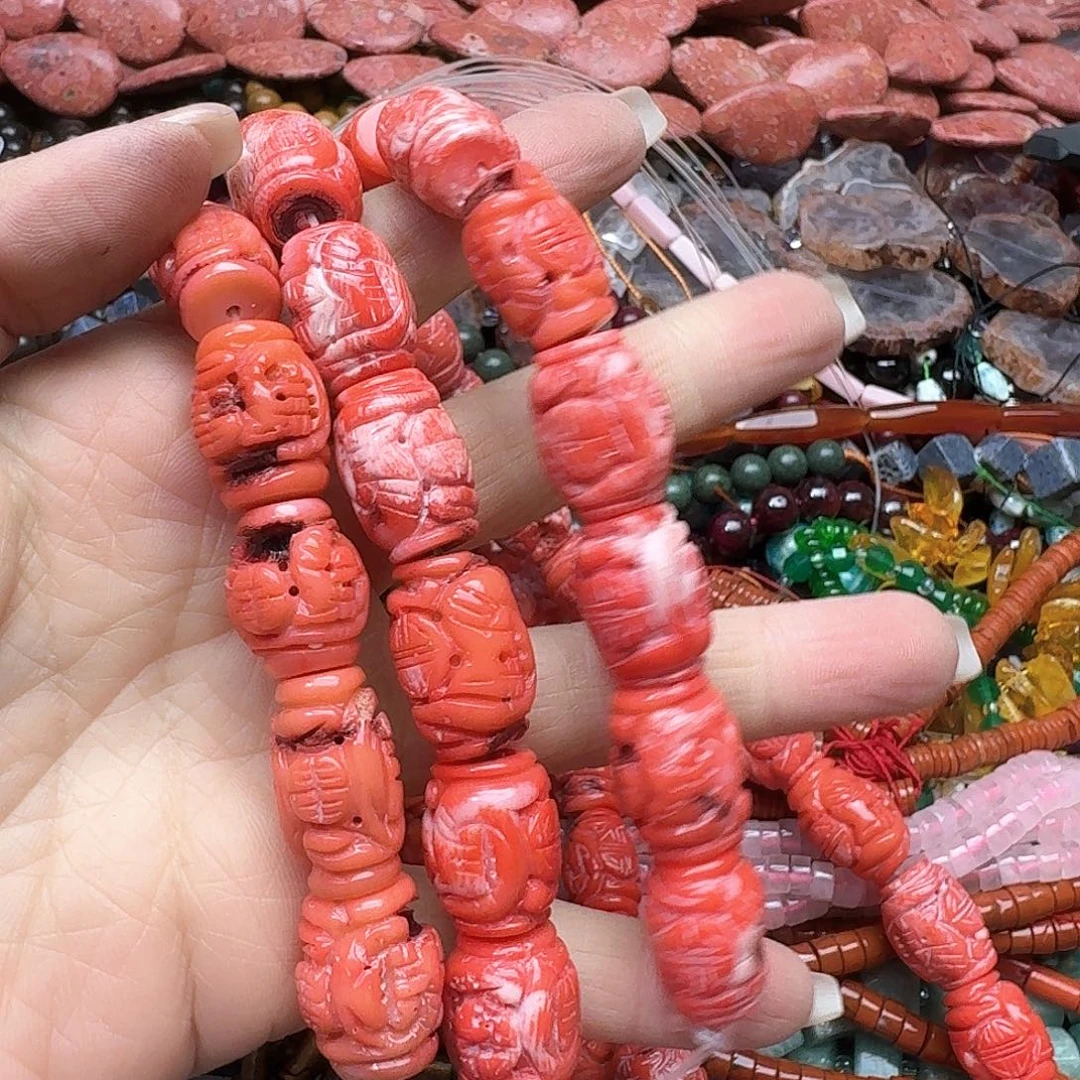 玛瑙/玉髓合金珠宝半成品3颗13x18m三姑娘桶珠