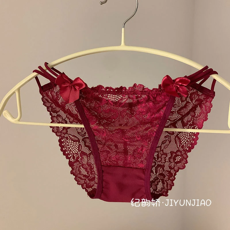 【店长推荐】法式性感诱惑蕾丝低腰内裤女士纯欲高开叉欧美风火辣