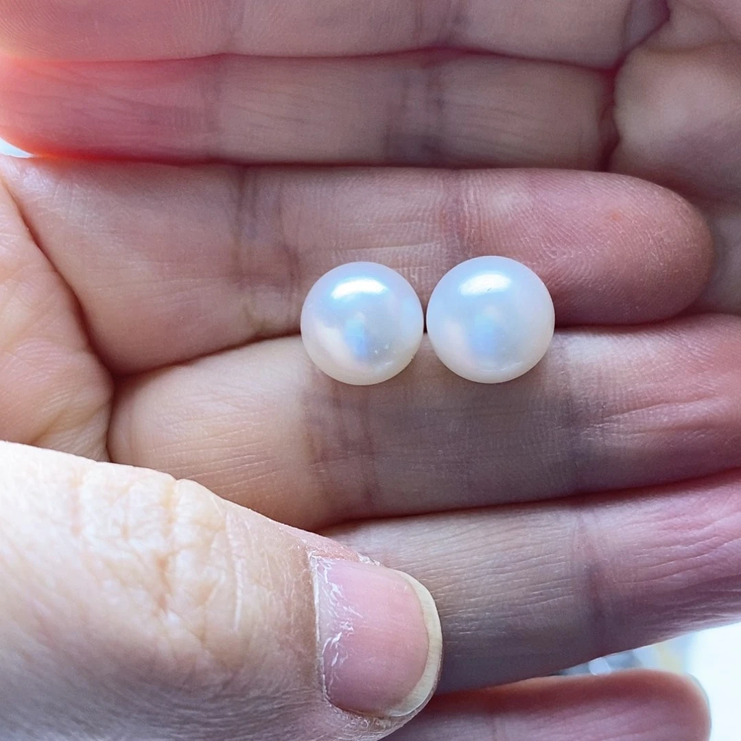 淡水珍珠耳饰银S925镶嵌