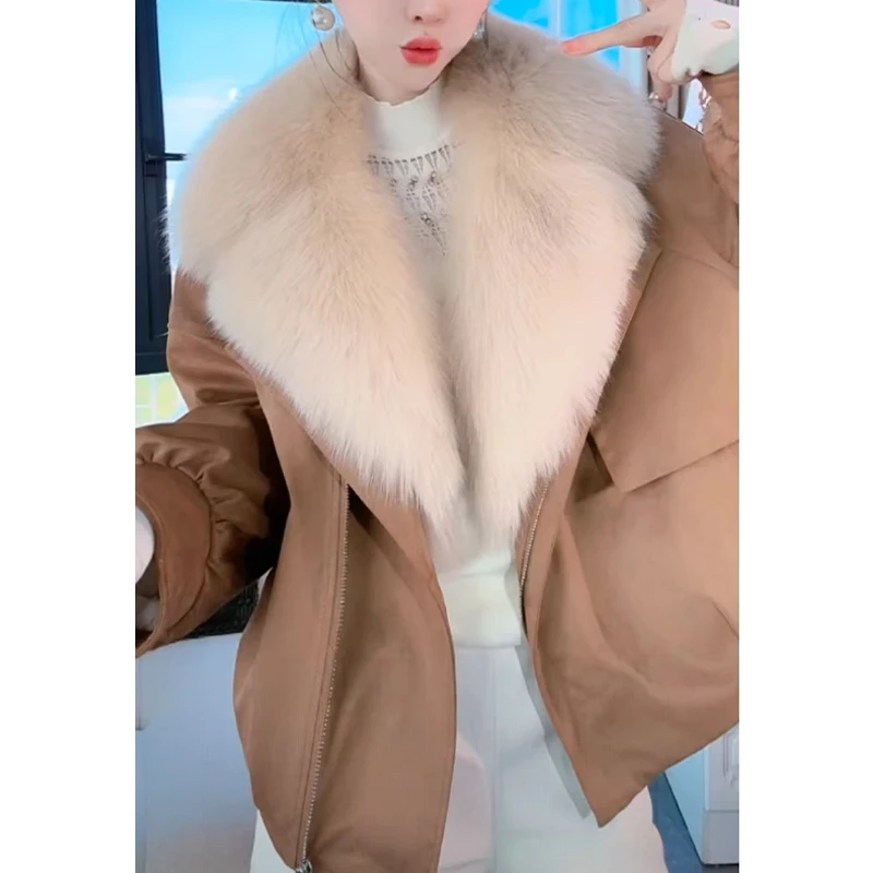 2026纯色简约风设计感长袖棉服外套女潮流小众洋气慵懒风显瘦衣服