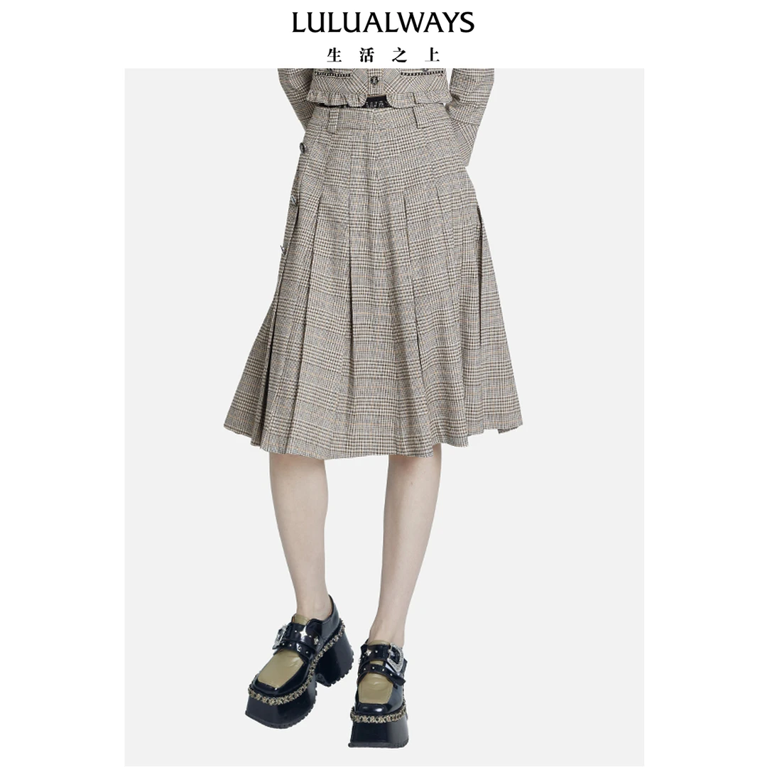 【蜜思仝粉丝专享】LULUALWAYS秋新款高腰显瘦百褶长半裙LOC4007