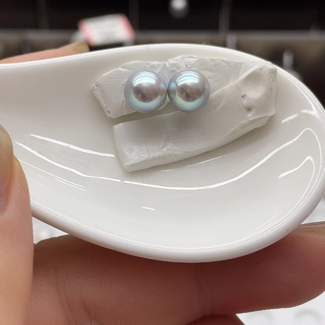 银S925镶嵌耳饰海水珍珠