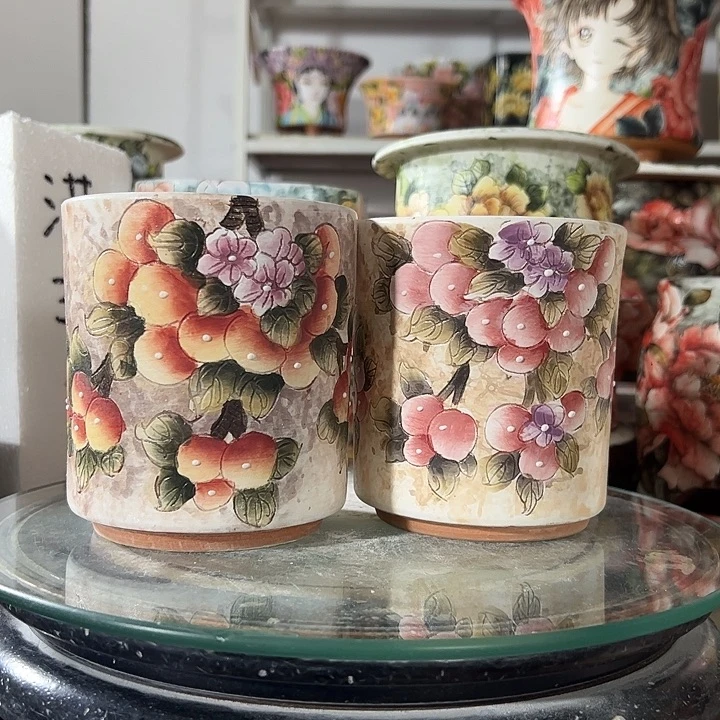 景德镇手绘花盆幸运花盆