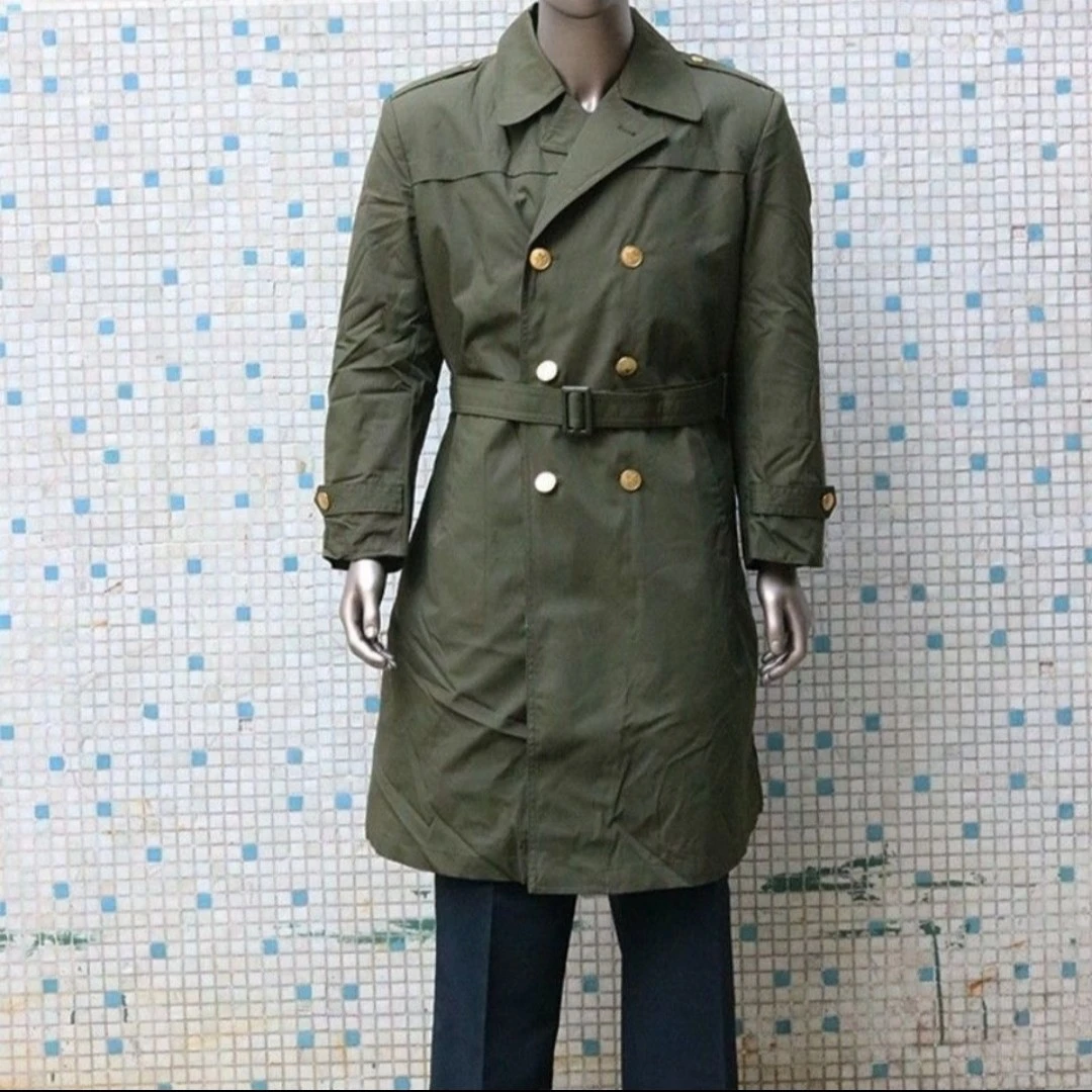 087抓绒大衣风衣草绿色活里活面两用服