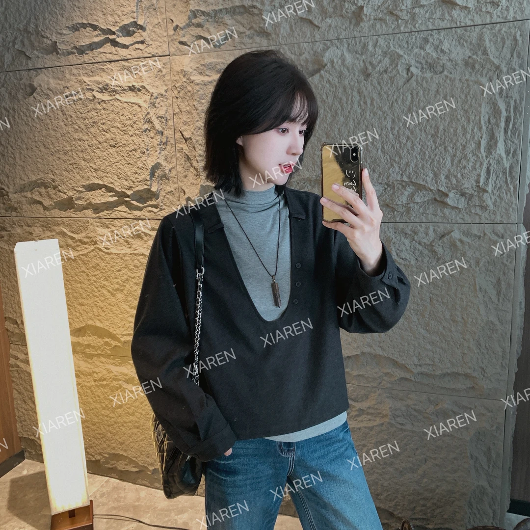 XIAREN【U领两件套】新款老钱风松弛感女装贵气休闲时尚显瘦套装