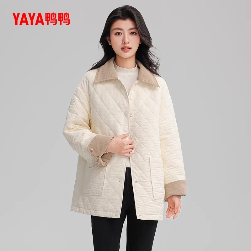 YAYA/鸭鸭2025年新款羽绒服女冬季新品时尚简约潮流保暖鸭绒外套