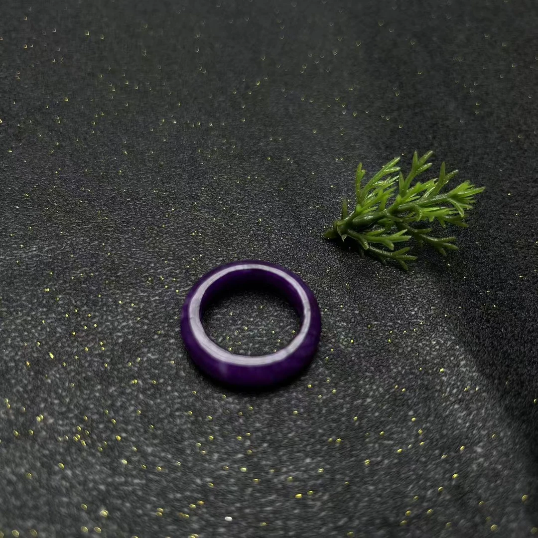 南非老料-玉化丝绒紫戒圈原创戒圈工艺饰品 A005