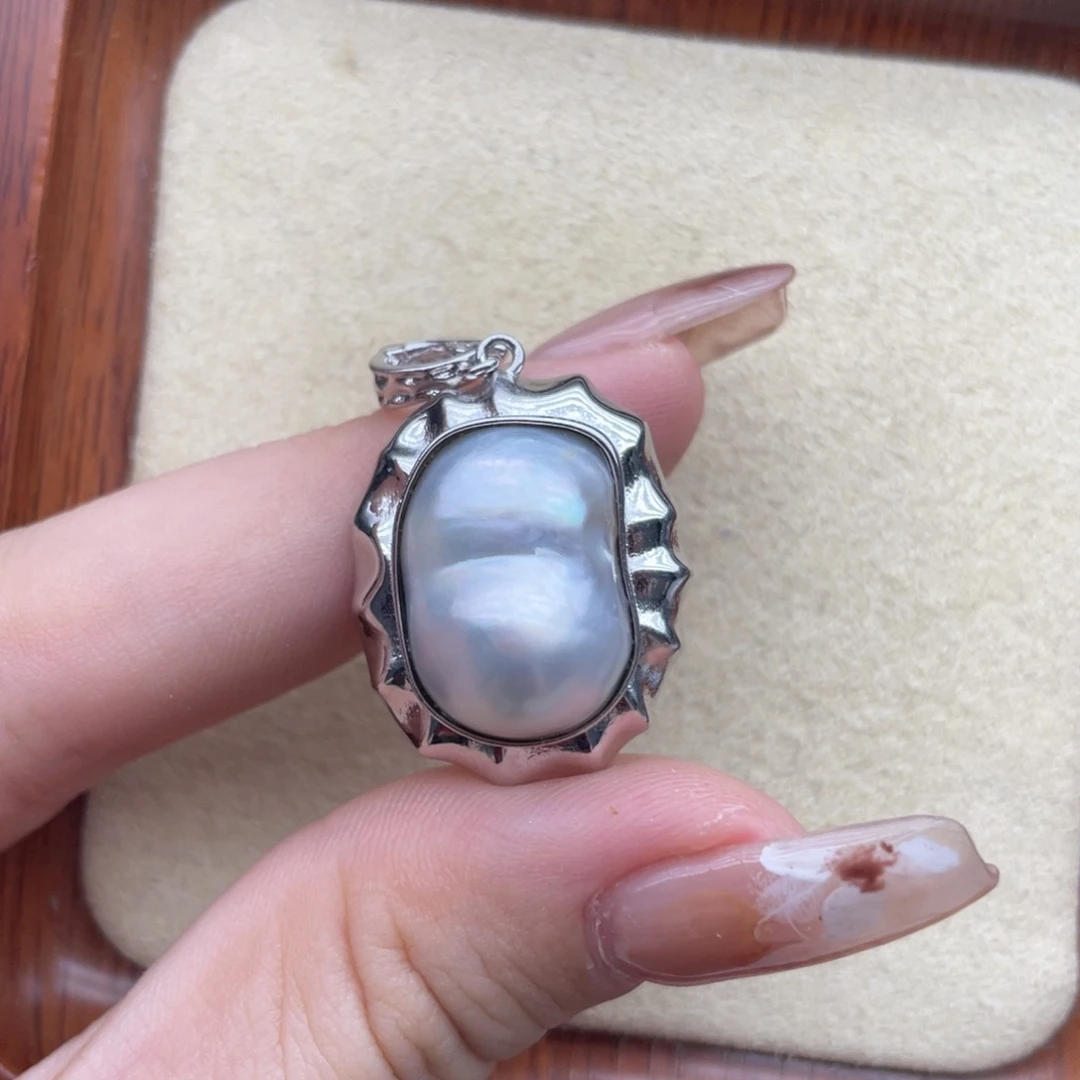 海水珍珠银S925镶嵌颈饰D38