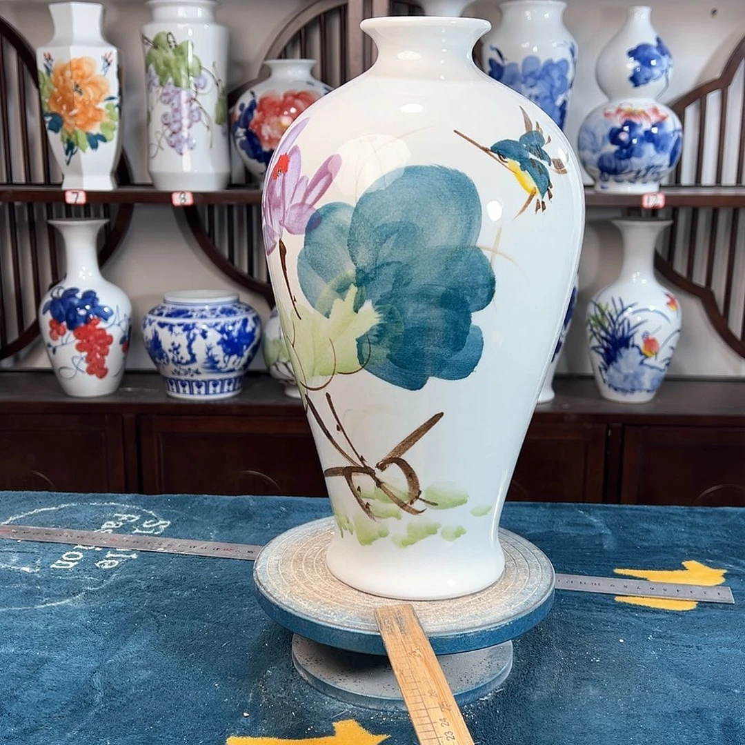 摆件景德镇陶瓷梅鸟