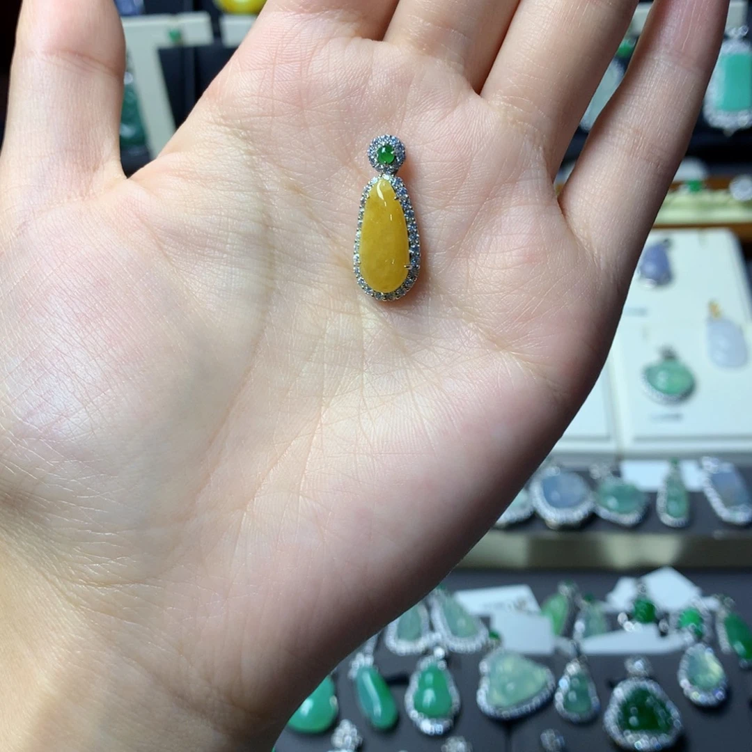 翡翠银S925镶嵌挂件