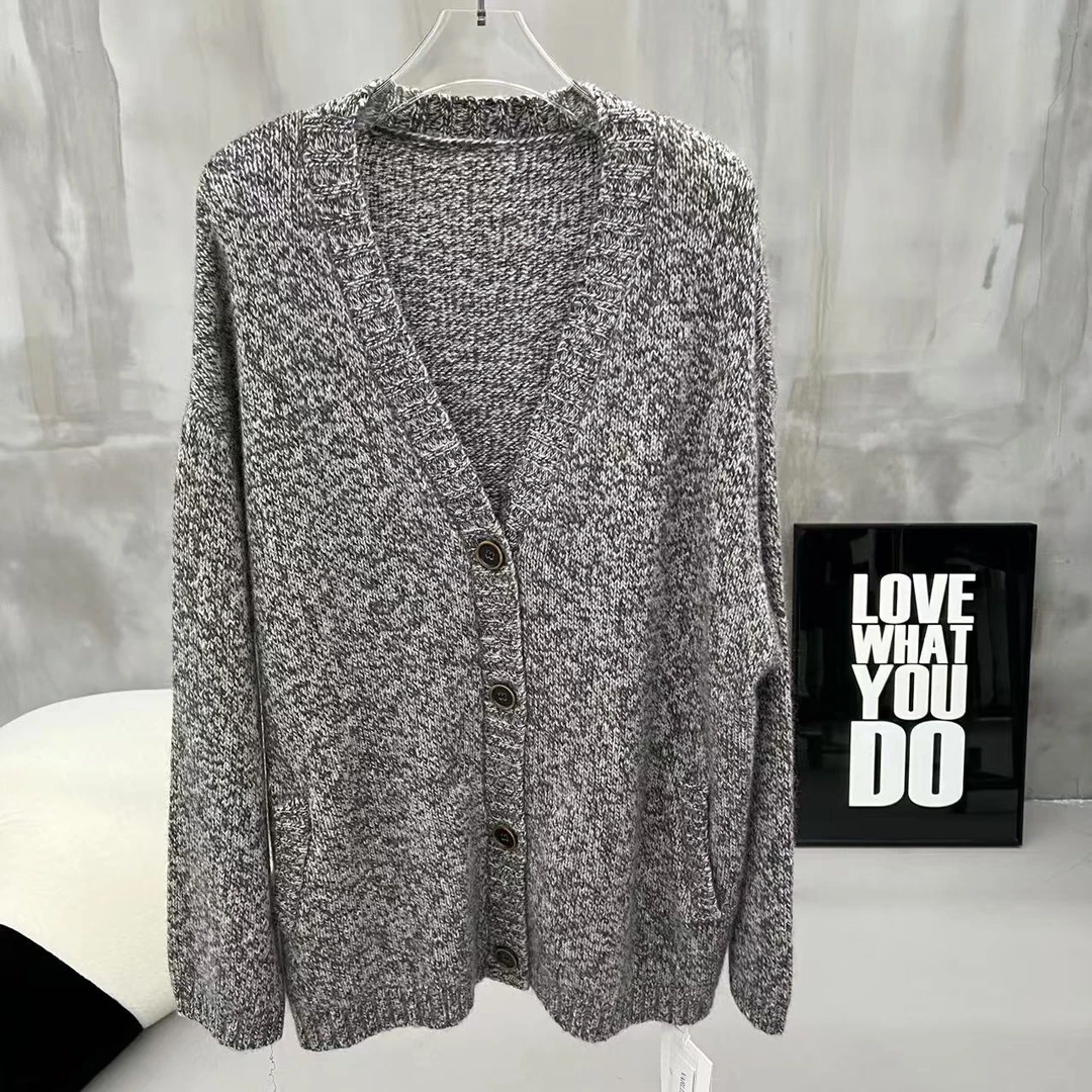 2025冬季新款女式开衫V领毛衣外套女288-5281-Z