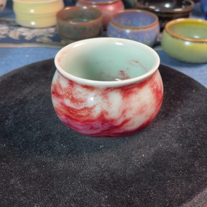 摆件钧瓷玉石釉福袋杯