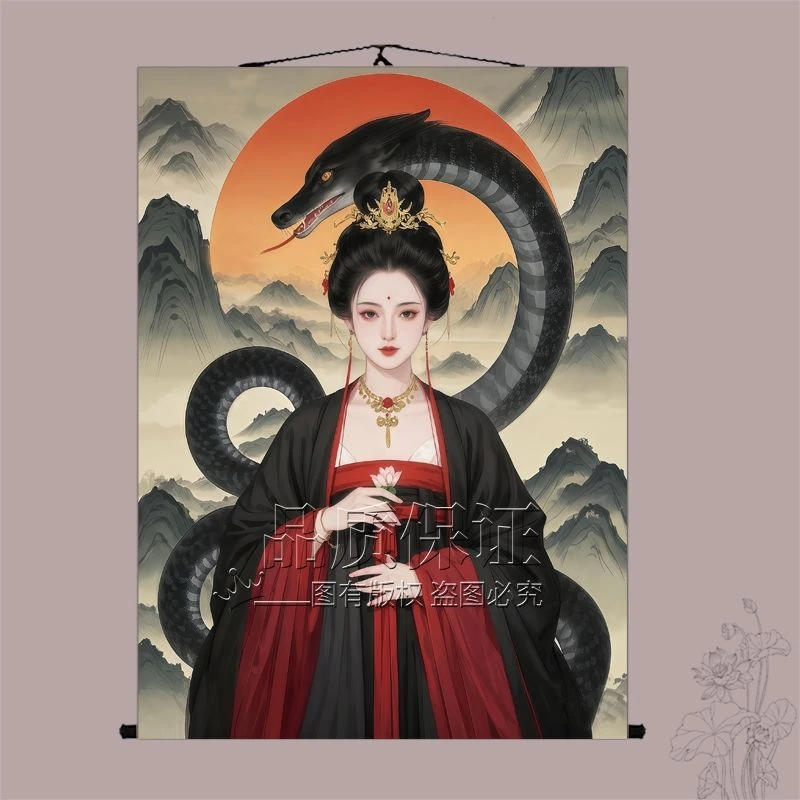 东北常家蟒家娘娘挂画家用出马堂口招财蟒蛇真身神像供奉装饰画