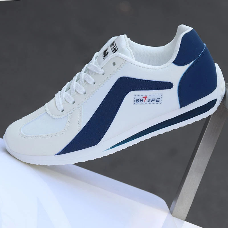 阿甘鞋秋冬新款潮流运动鞋防臭皮面休闲板鞋轻便跑步潮鞋白色鞋子