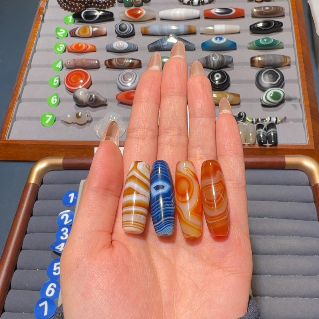 烟***火玛瑙/玉髓未镶嵌珠宝半成品