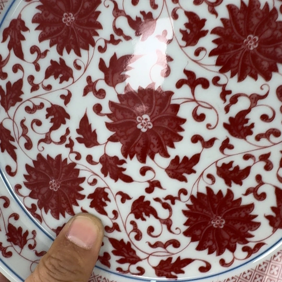 摆件釉里红缠枝莲大壶承18