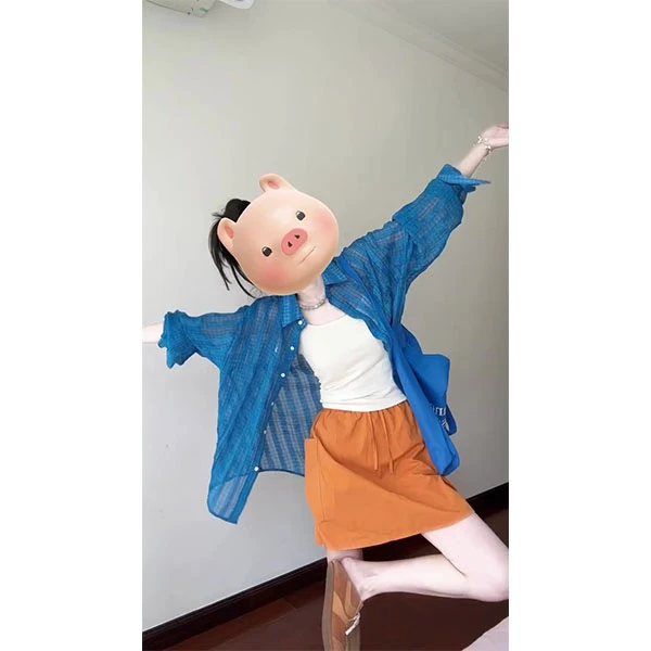 夏季防晒长袖衬衣外套格纹透视网纱刺绣宽松长袖衬衫女+裙子套装