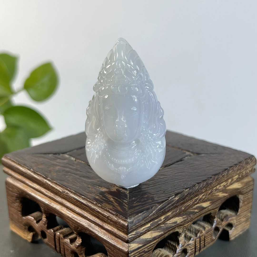 JSB27-51   天然翡翠缅甸A货  观音首