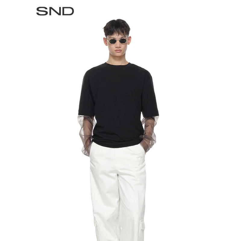 【DVN 设计师品牌】SND SS25 拼接袖圆领T恤