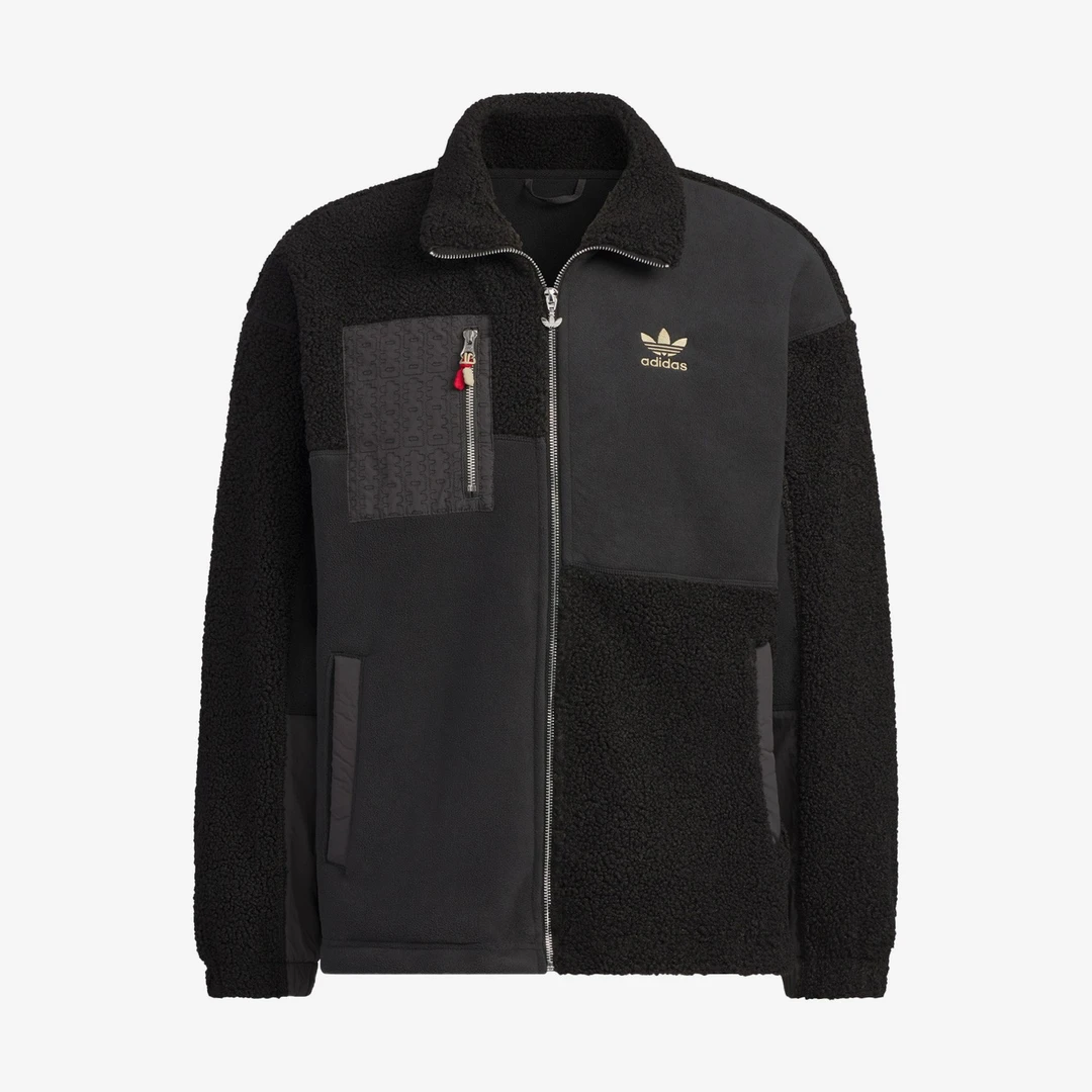 Adidas/阿迪达斯正品三叶草男子仿羊羔绒运动夹克外套HY7285