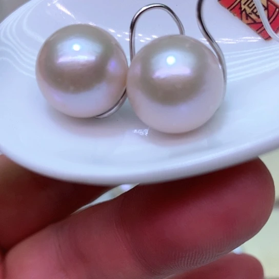 银S925镶嵌淡水珍珠耳饰