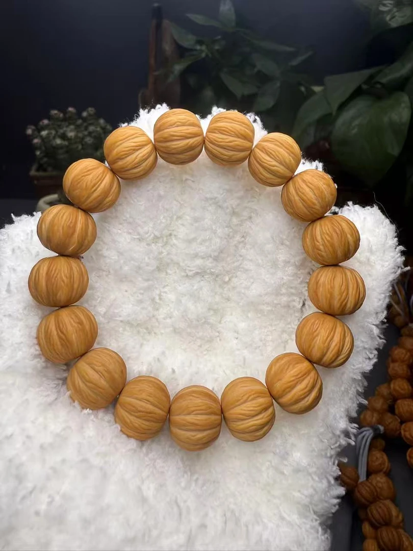 猴头雕刻瓜珠八棱文玩手串