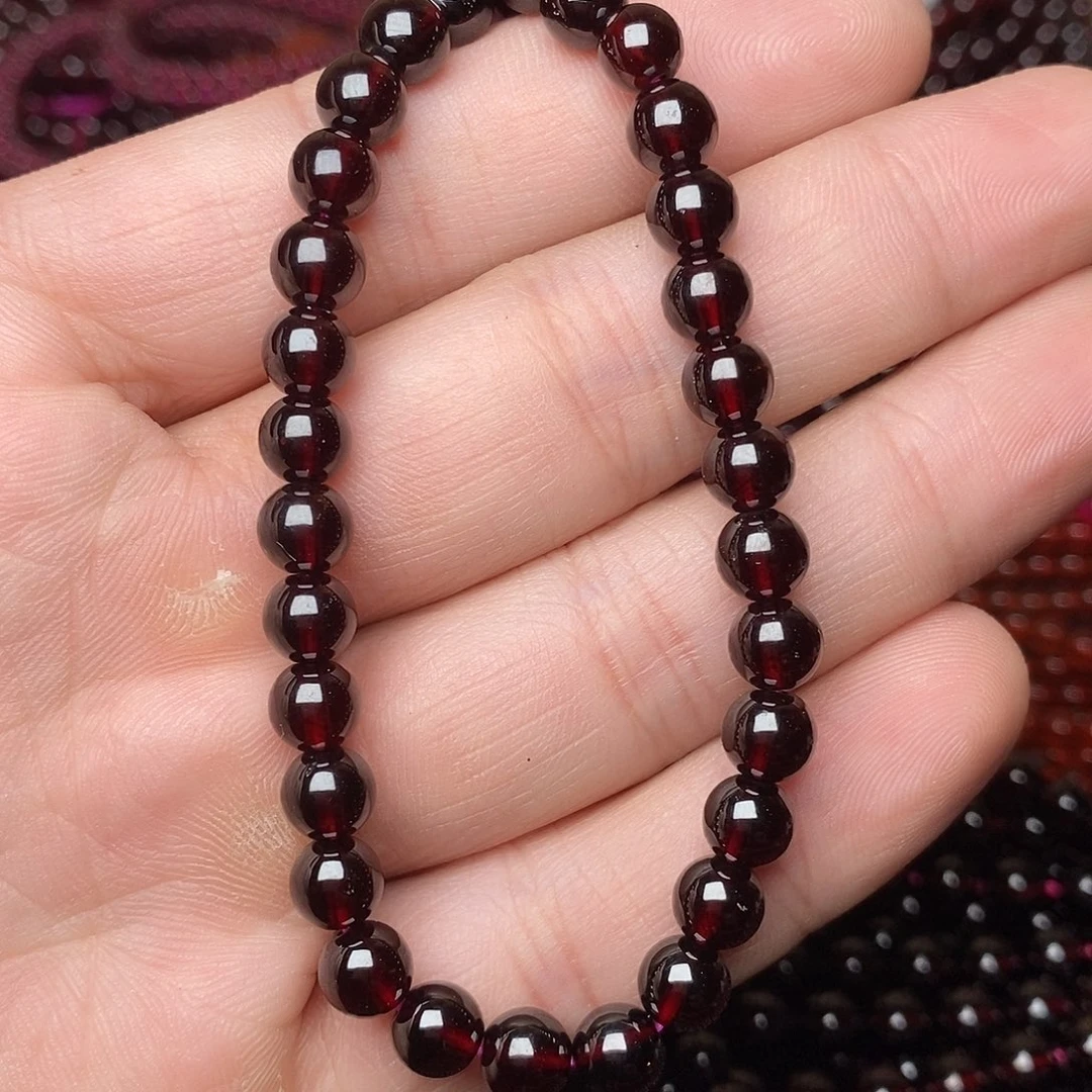 还***元石榴石手链未镶嵌卡6单圈