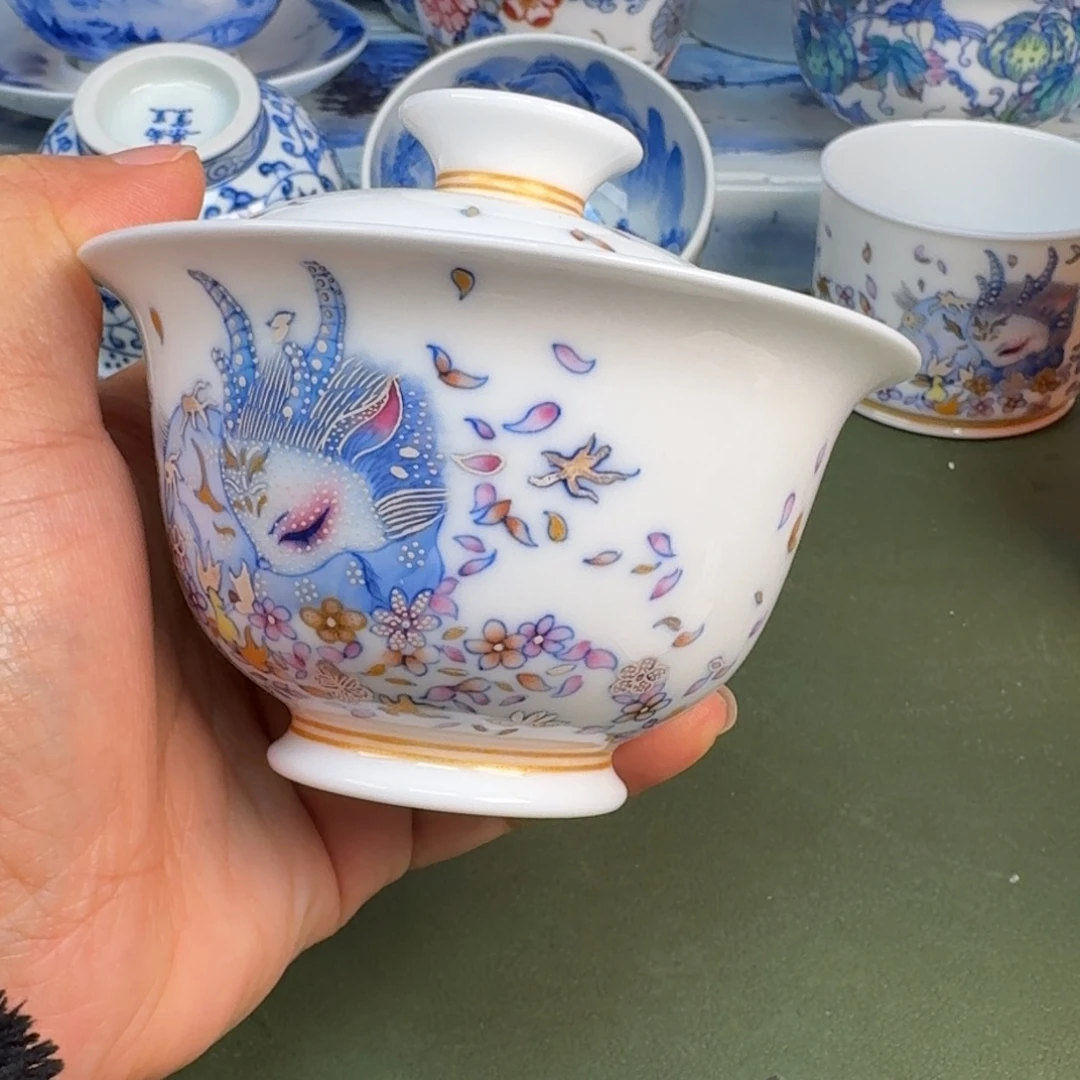 陶景德镇纯手绘茶具圆圆241